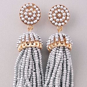 Silver Dazzle Tassel Earrings